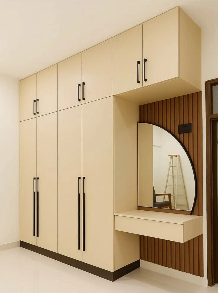 Cream Wardrobe with Vanity — custom wardrobes by Kofi Serbeh Furniture
